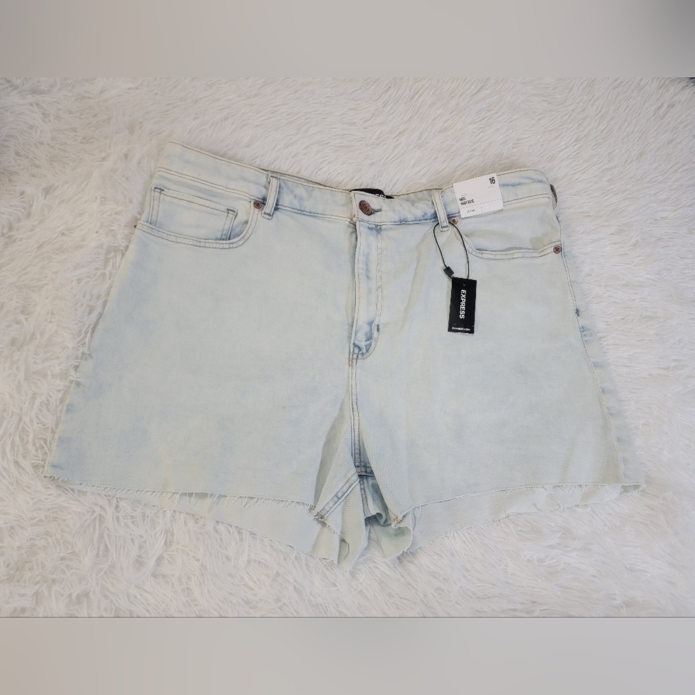 Express Light Blue Jean Shorts